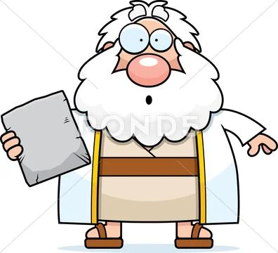 Surprised Cartoon Moses Stock Illustration