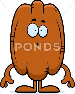 Surprised cartoon pecan Stock Illustration