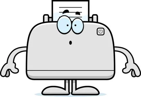 Surprised Cartoon Printer Stock Illustration