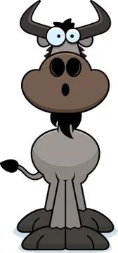 Surprised Cartoon Wildebeest Illustrazione stock