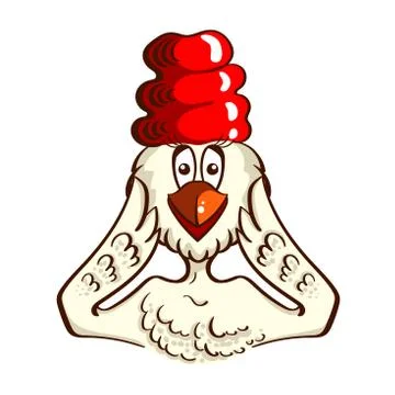 Surprised Chicken On White Stock Illustration