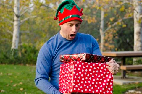 Surprised at Christmas! Foto stock