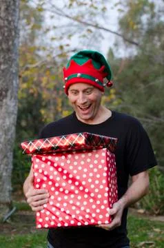 Surprised at Christmas! Foto stock