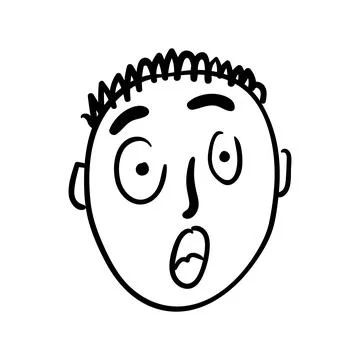 Surprised comic face expressing shock and emotion Stock Illustration