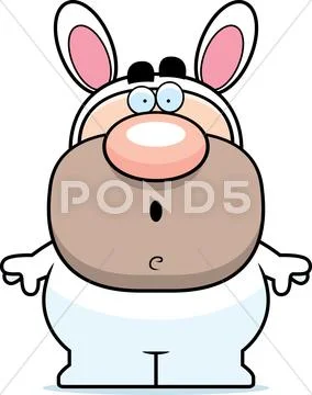 Surprised easter bunny Stock Illustration