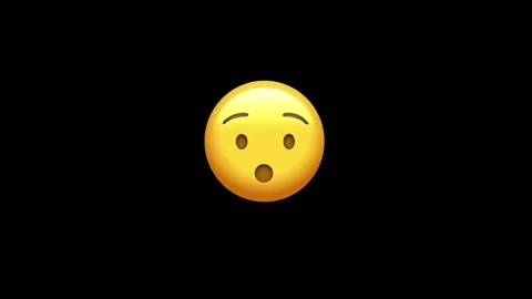 Surprised emoji animation on black background Stock Footage 329406498