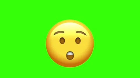 Surprised emoticon with green screen for visual effects Stock Footage 329405812