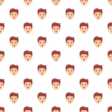 Surprised emotional man face pattern repeating background Stock Illustration