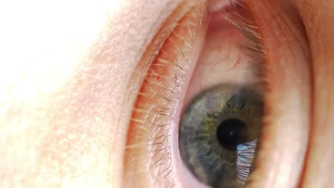 Surprised Eye Extreme Close Up - panning from left to right eye Stock Footage 130947778