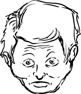 Surprised facial expression of man Stock Illustration