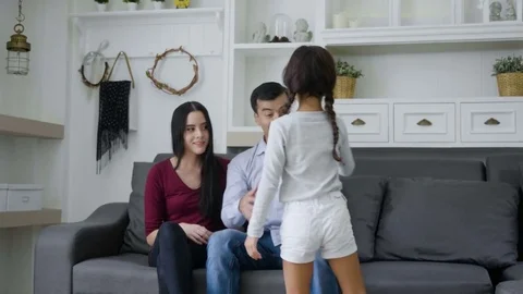 Surprised Father receiving gift box from daughter Video stock 80622085