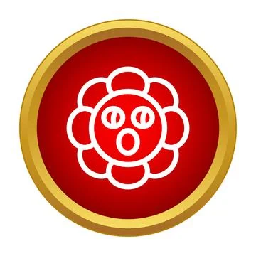 Surprised flower face in pop art style icon Stock Illustration