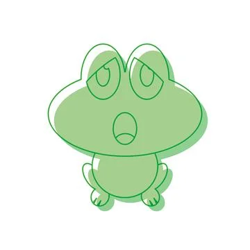 Surprised frog cartoon face. Vector Stock Illustration