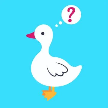 Surprised goose. Vector illustration in flat style Stock Illustration