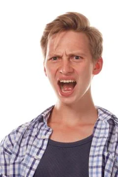 Surprised guy portrait. Stock Photos