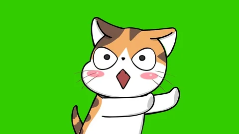 Surprised Kitten Animation on Green Screen - Perfect for Editing Stock Footage 282772693