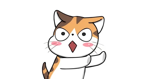 Surprised Kitten Animation on White Background - Ideal for Various Uses Stock Footage 282772692