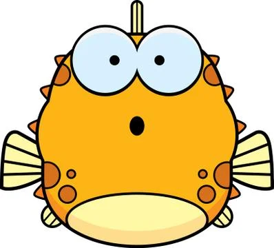 Surprised Little Blowfish Stock Illustration