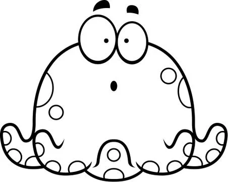 Surprised Little Octopus Stock Illustration