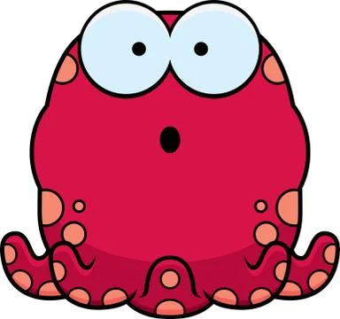 Surprised Little Octopus Stock Illustration