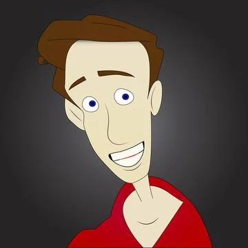 Surprised looking young man profile portrait avatar Stock Illustration