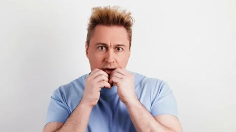 Surprised man with amazed wow expression. Excited guy, oh my god Stock Footage 235367320