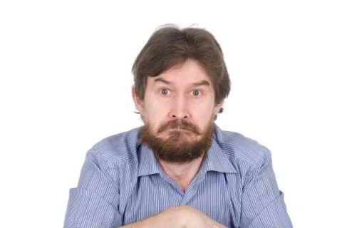 The surprised man with a beard Stock Photos