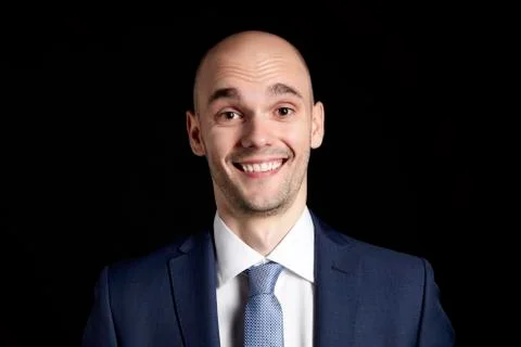 Surprised Man on Black Background Stock Photos