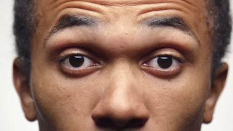 Surprised Man Eyes with Eyebrows Raised in Shock Close Up Stock Footage 282172014