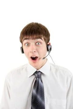 Surprised Man with Headset Foto stock