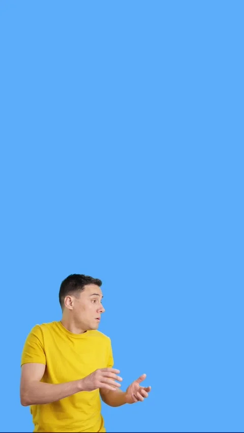 Surprised man looking at something he does not understand Stock Footage 255522121