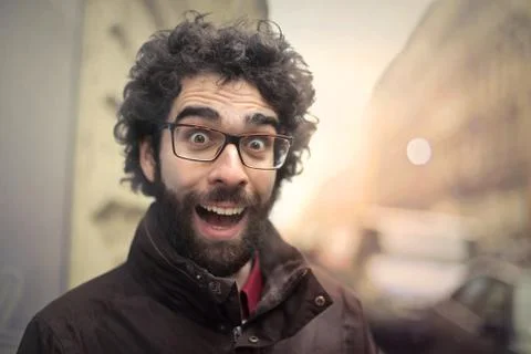 Surprised man Foto stock