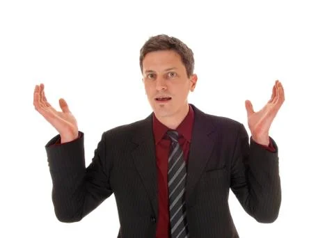 Surprised man in suit. Stock Photos