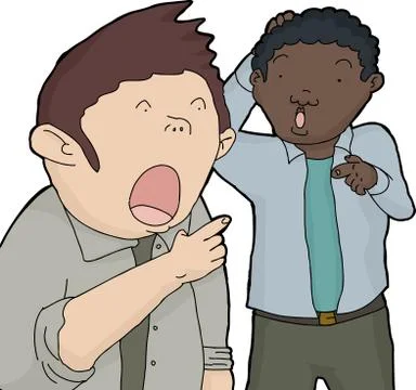 Surprised Men Pointing Fingers Stock Illustration