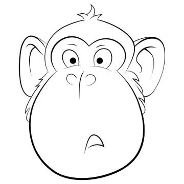 Surprised monkey illustration Stock Illustration