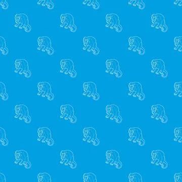 Surprised monkey pattern seamless blue Stock Illustration
