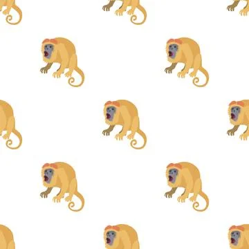 Surprised monkey pattern seamless vector Stock Illustration