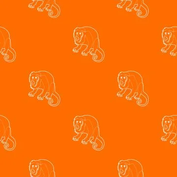 Surprised monkey pattern vector orange Illustrazione stock