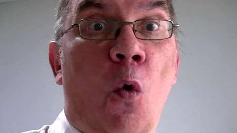 Surprised old man   face of closeup Stock Footage 72407609