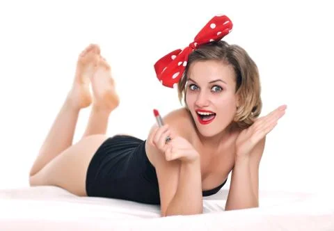 Surprised pin-up Stock Photos