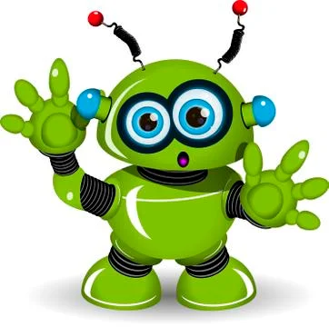 Surprised Robot Stock Illustration