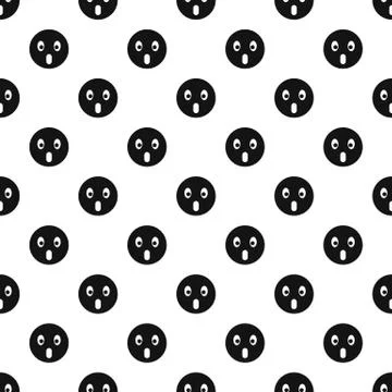 Surprised smiley pattern, simple style Stock Illustration