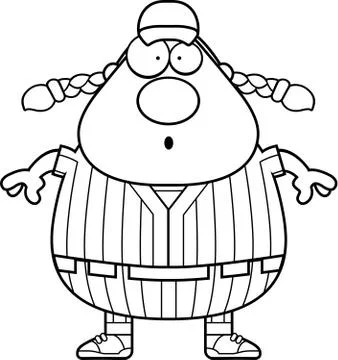 Surprised Softball Player Stock Illustration
