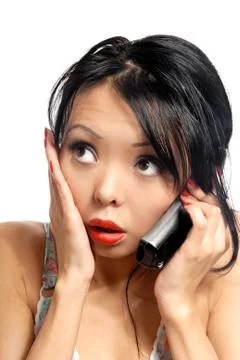 Surprised talker Foto stock