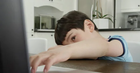 Surprised toddler browsing internet 4K 4K+ 5K, RED camera footage Stock Footage 129391980