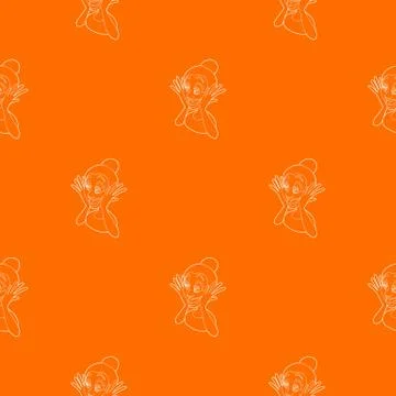 Surprised woman pattern vector orange Illustrazione stock