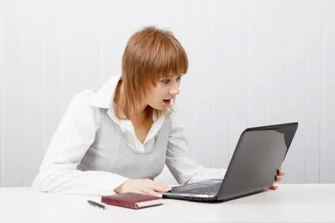Surprised worker office Stock Photos