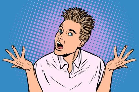 Surprised young man Stock Illustration