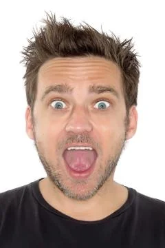 Surprised young man Stock Photos
