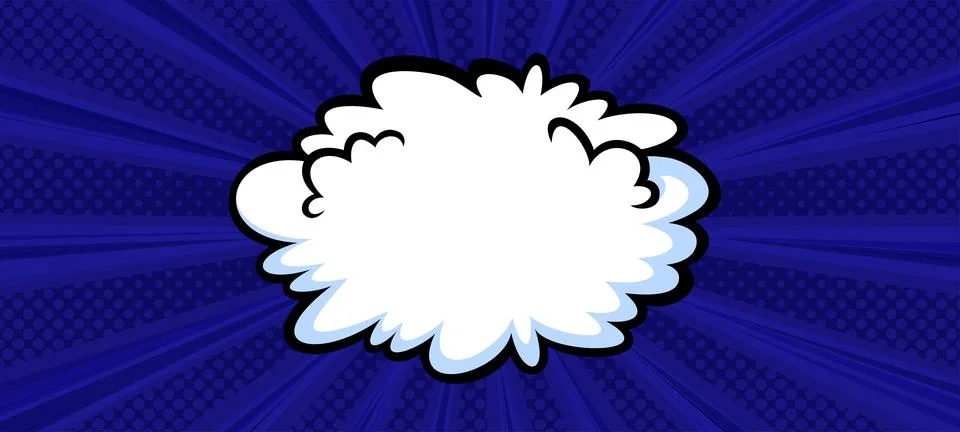 Surprising boom cloud in halftone background for sales and promotions. Banner Stock-Illustration